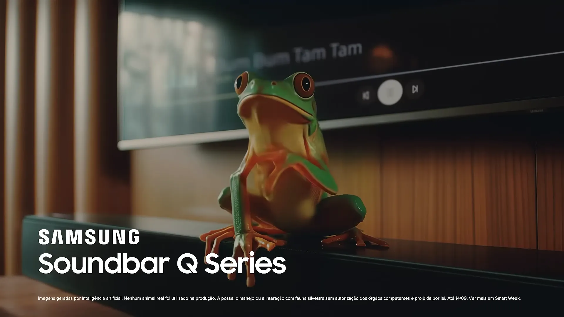 Som potente com Soundbar Q Series da Samsung.