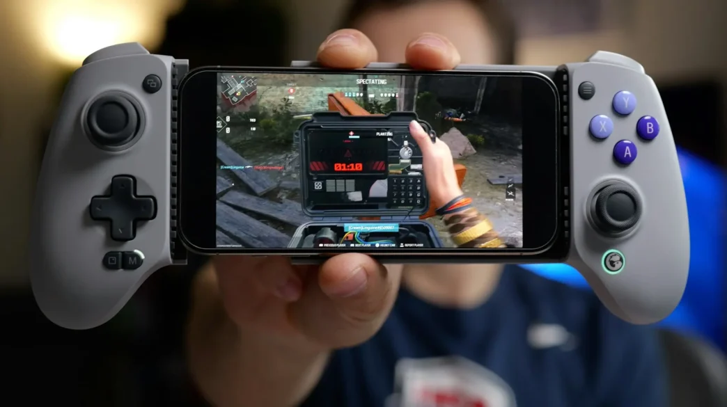 Controlador de jogo móvel em ação