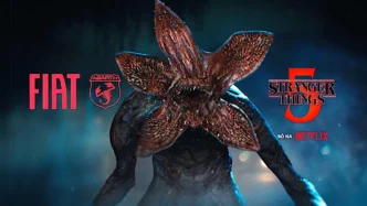 Monstro Demogorgon, logos Fiat, Abarth, Stranger Things 5.