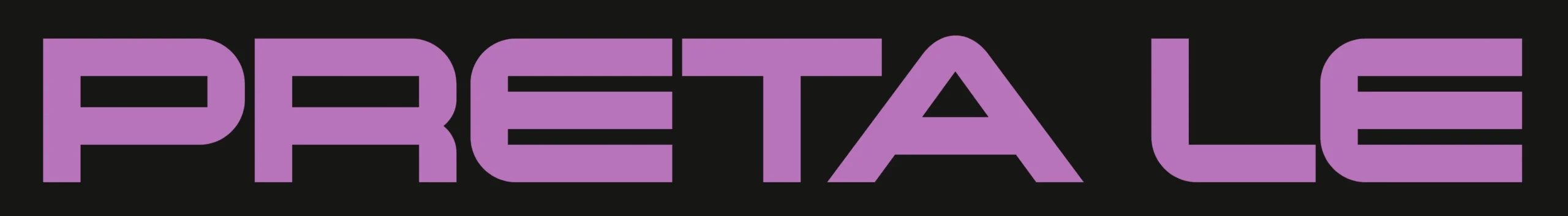 Logo com texto PRETA LE em roxo