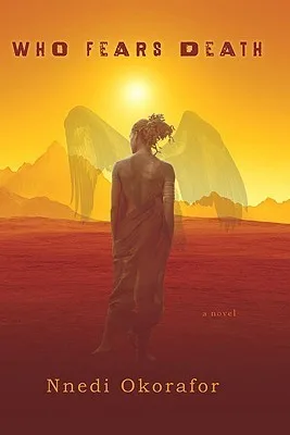 Capa do livro 'Who Fears Death' com figura alada.