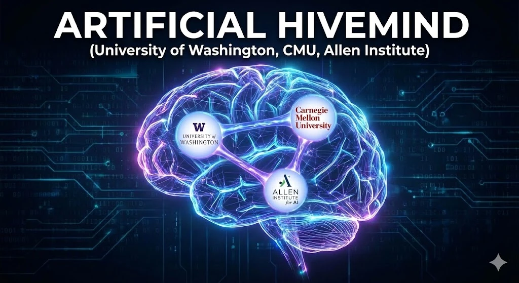 Cérebro digital conectado a instituições acadêmicas.