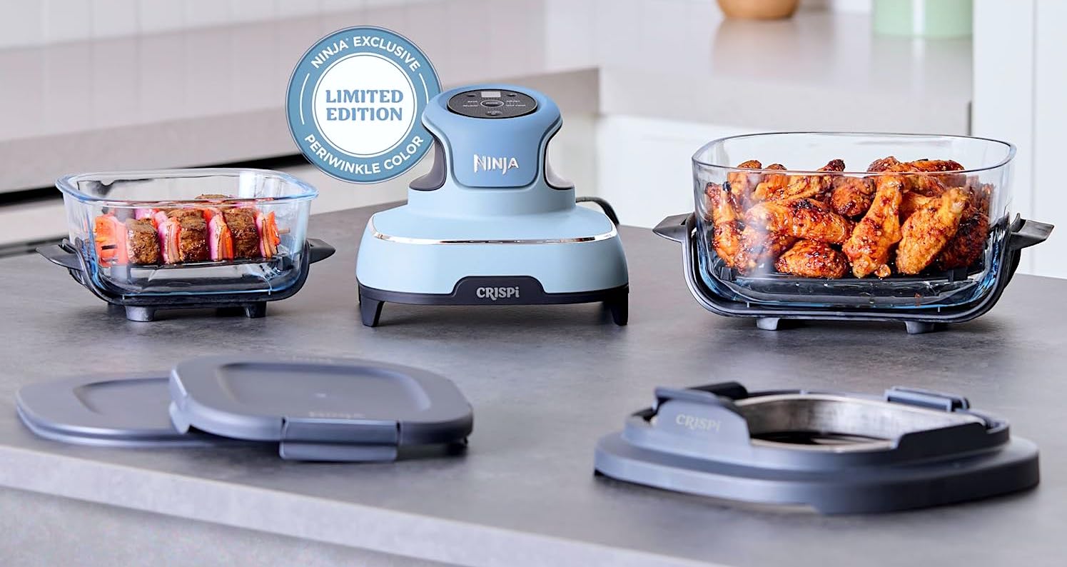 Ninja Crispi. Aparelho de cozinha Ninja com comida e selos de edição limitada.
