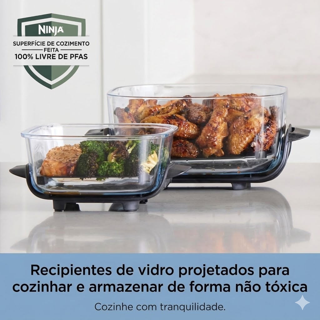Ninja Crispi.. Recipientes de vidro para cozinhar e armazenar alimentos.