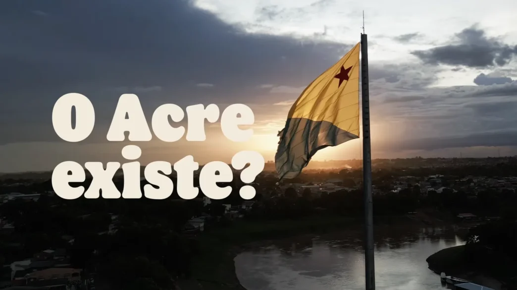 Bandeira do Acre ao pôr do sol