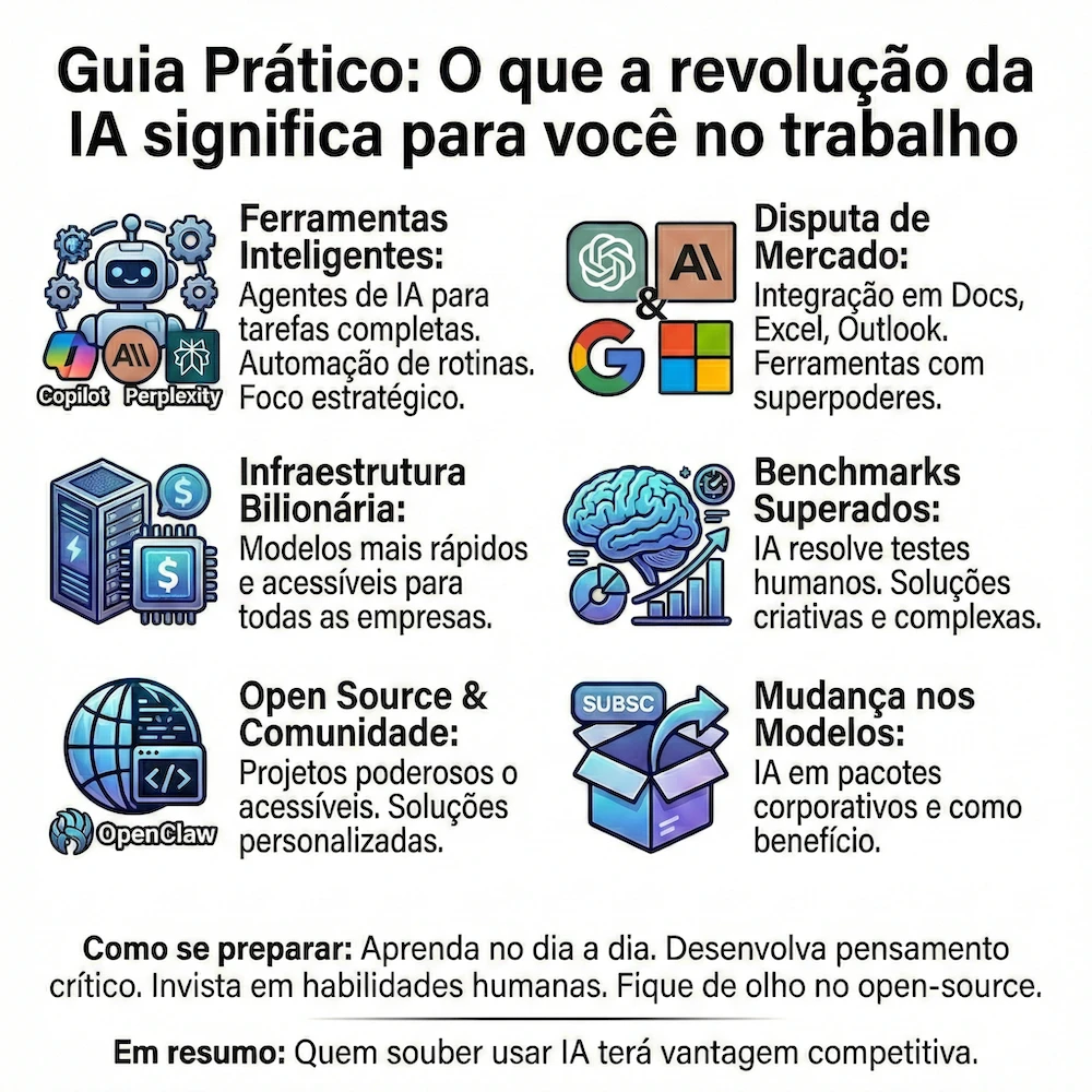 Guia sobre impacto da IA no ambiente de trabalho.