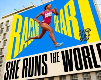 Outdoor com imagem de corredora destaque.