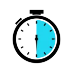 Relógio estilizado com metade em azul