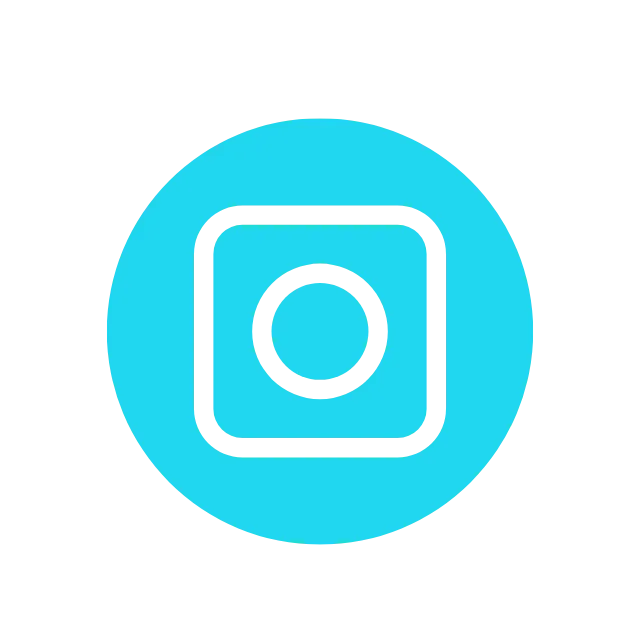 Ícone de câmera em fundo azul