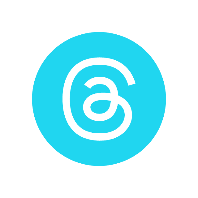 Logotipo Threads em azul.