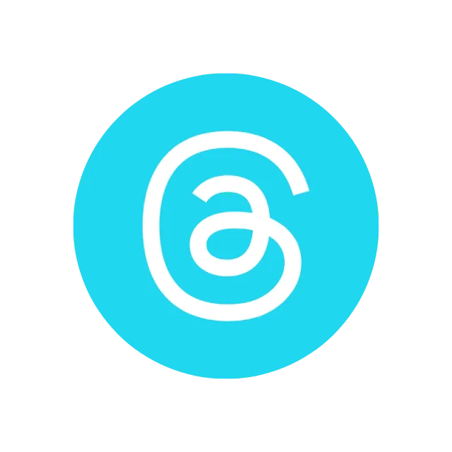 Logotipo Threads em azul.