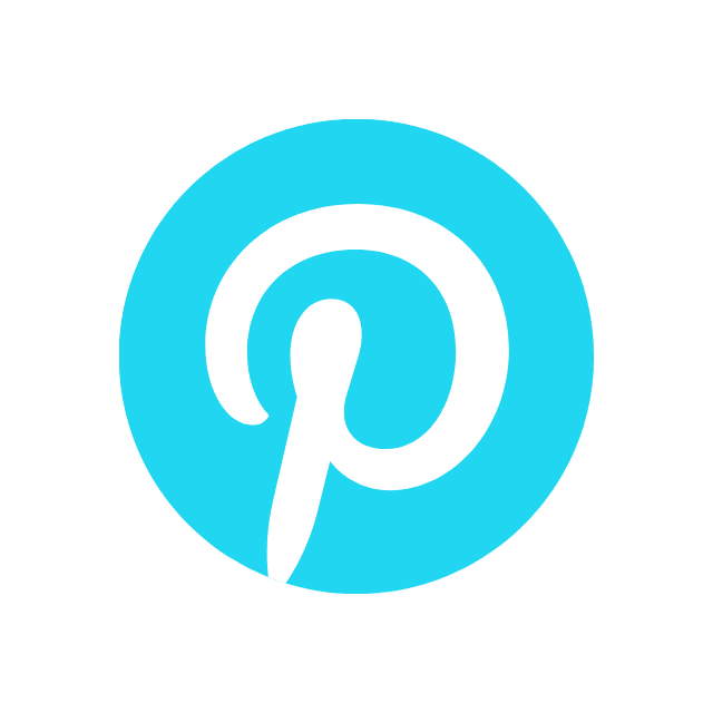 Logotipo do Pinterest em fundo azul