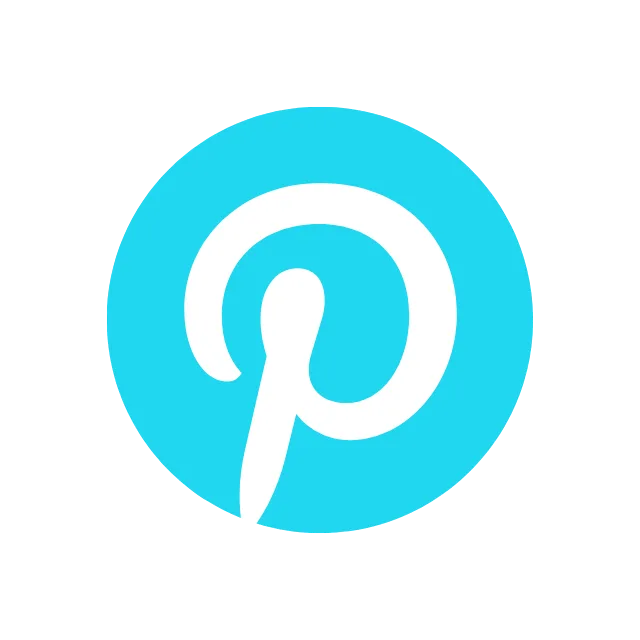 Logotipo do Pinterest em fundo azul