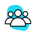 Ícones de pessoas em fundo azul