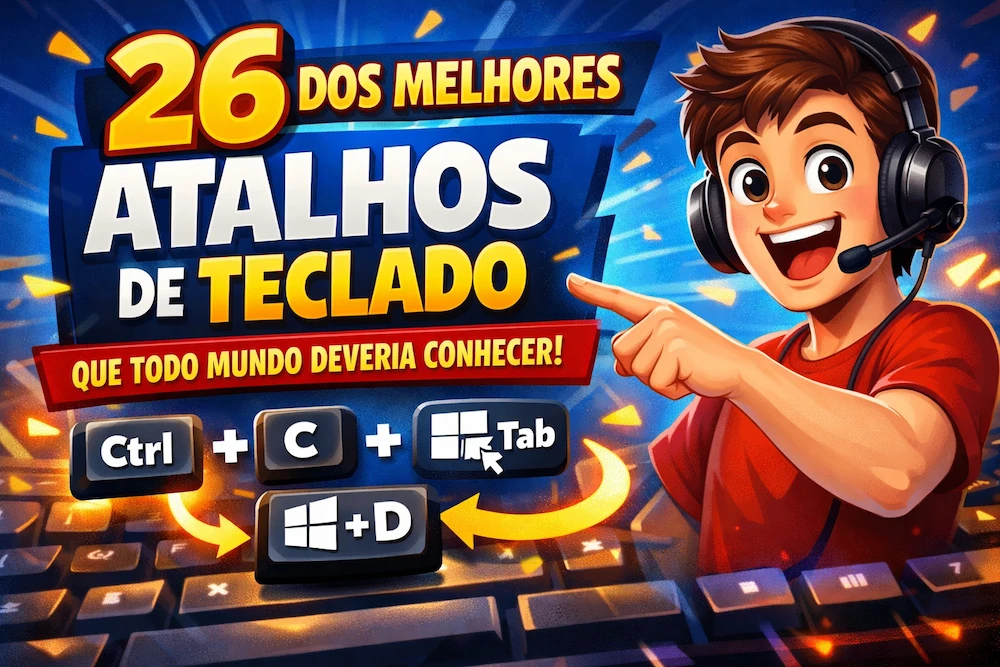 Ilustração sobre 26 melhores atalhos de teclado