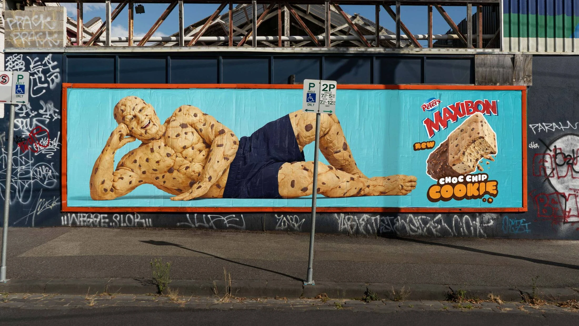 Mural de biscoito choc chip corporificado