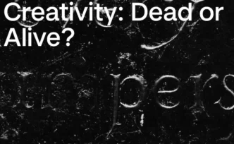 Texto sobre criatividade em fundo escuro