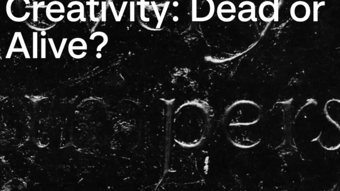 Texto sobre criatividade em fundo escuro