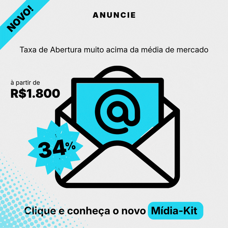 Anúncio de mídia kit com ícone de e-mail