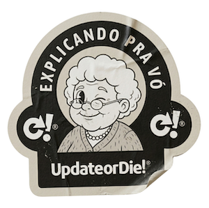 Adesivo vintage 'Explicando pra Vó'.