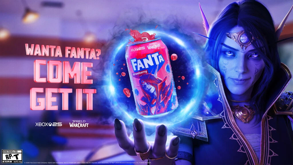 Anúncio Fanta com personagem de jogo.
