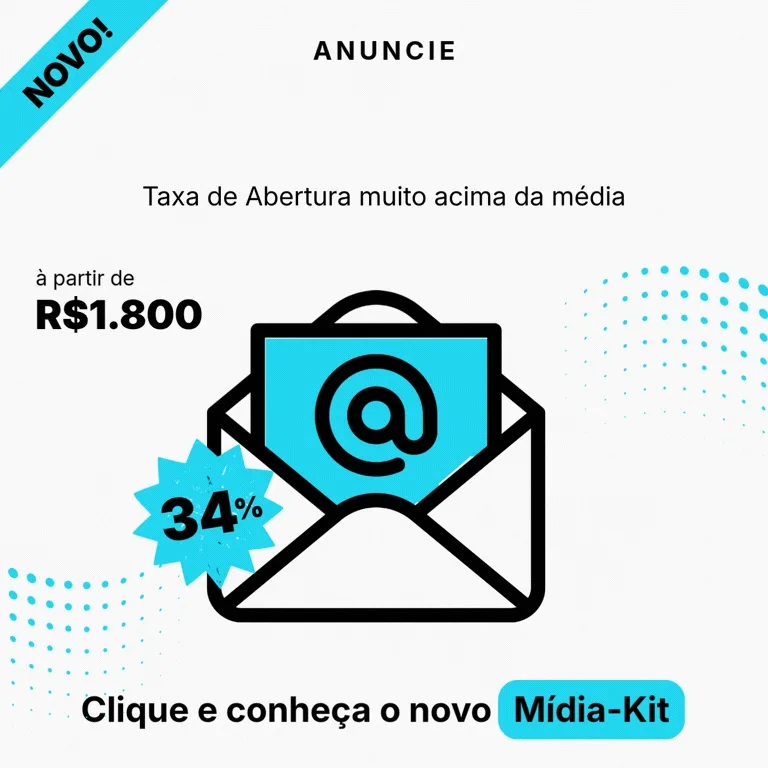 Anúncio de mídia kit com ícone de e-mail
