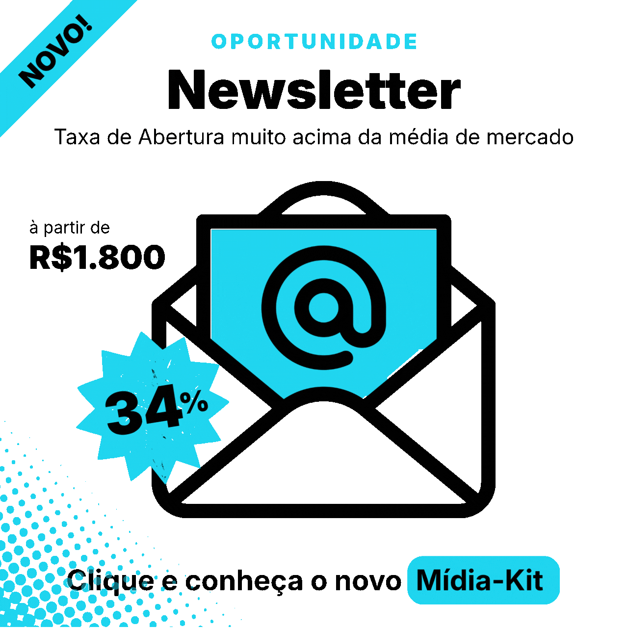 Promoção de newsletter com 34% taxa de abertura