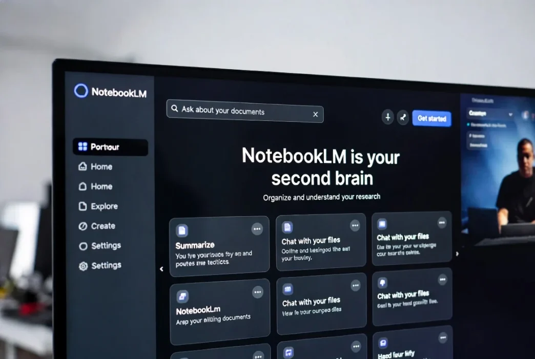 Tela do aplicativo NotebookLM em computador