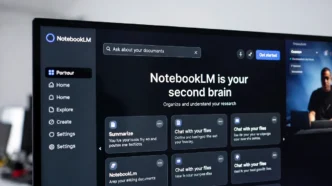 Tela do aplicativo NotebookLM em computador