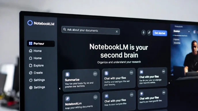 Tela do aplicativo NotebookLM em computador