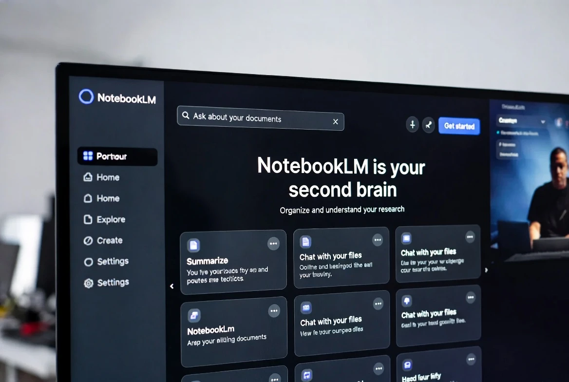 Tela do aplicativo NotebookLM em computador