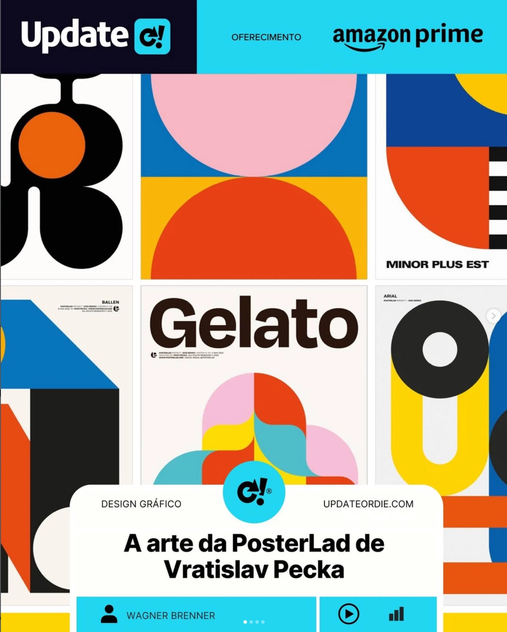 Pôsteres geométricos coloridos de design gráfico moderno