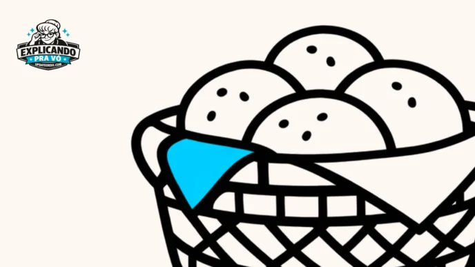Cesta com pães e pano azul