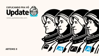 Ilustração de astronautas da missão Artemis II