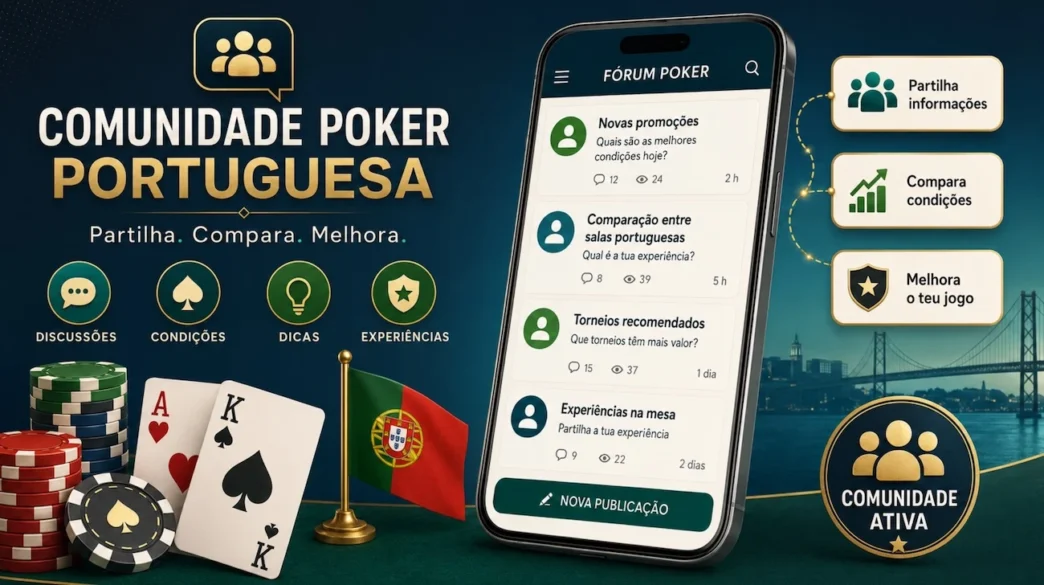 Comunidade portuguesa de poker em aplicativo móvel
