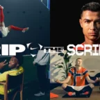 Montagem de campanha esportiva com jogadores de futebol