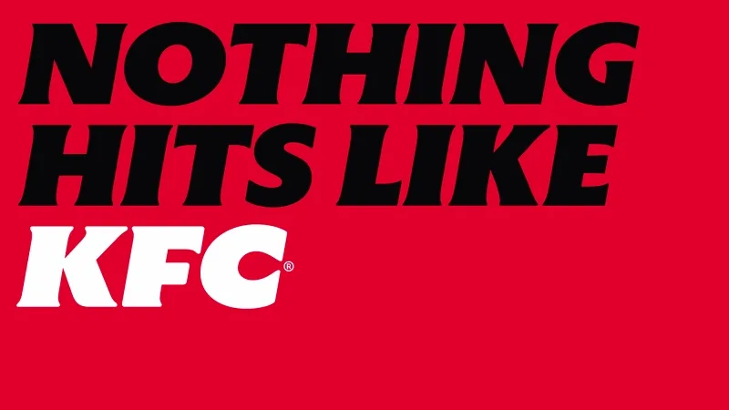 Anúncio do KFC com frase Nothing Hits Like