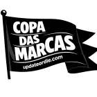 Bandeira preta com texto Copa das Marcas